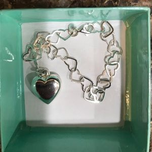 Sterling silver heart bracelet